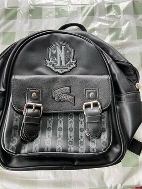Wednesday Addams Nevermore Academy All Black Mini Backpack